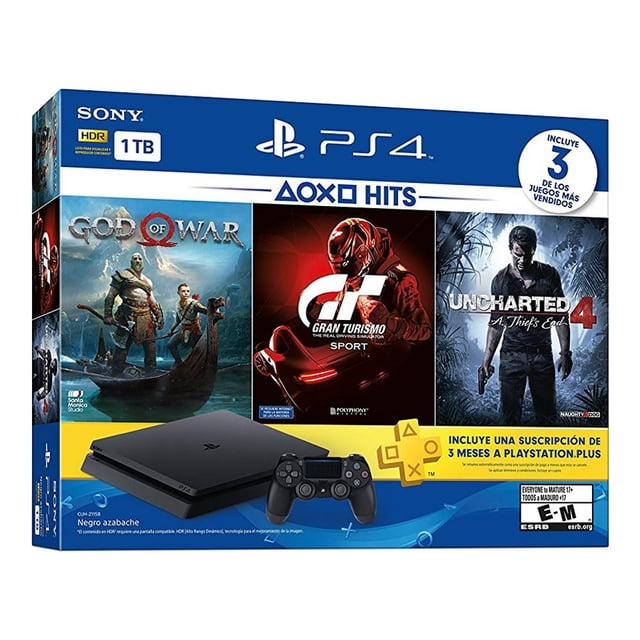 Consola PlayStation 4 1TB más God of War, Gran Turismo y Uncharted 4