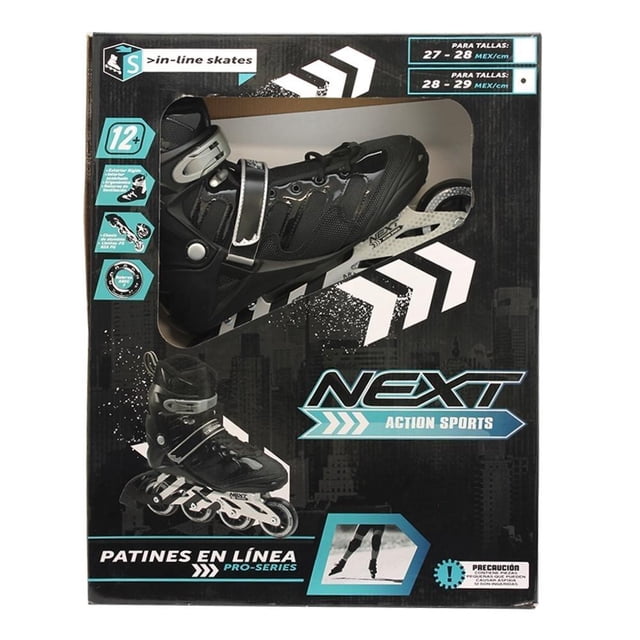 Patines en Línea Next Action Sports Talla 28-29 Negros