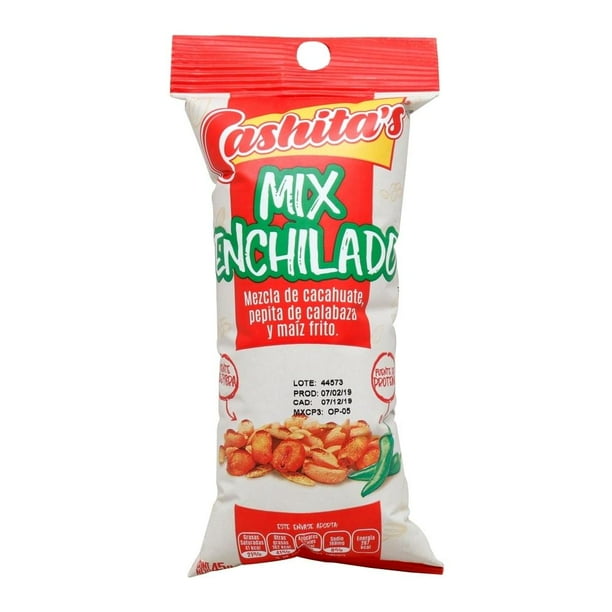 Mix enchilado Cashita's de cacahuate, pepita de calabaza y maíz frito 45 g