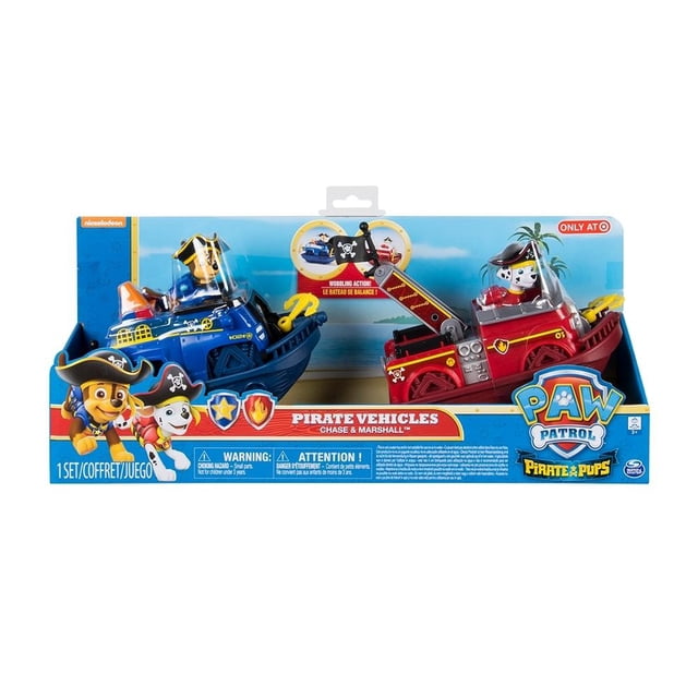 Vehículos Pirata Paw Patrol de Chase y Marshall