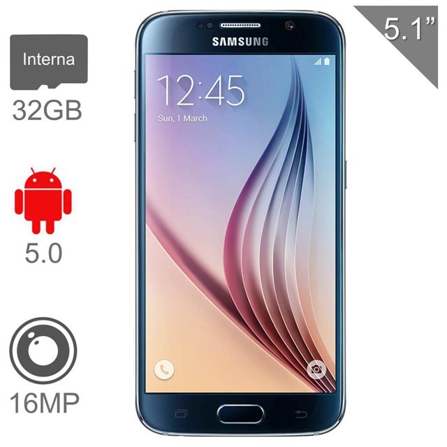 Smartphone Samsung Galaxy S6 Flat 32 GB Negro Desbloqueado