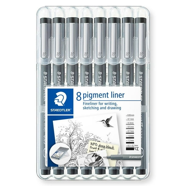 Estuche Estilógrafo Desechable Staedtler Tinta Negra 8 Piezas