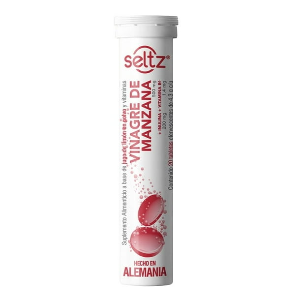 Suplemento alimenticio Seltz vinagre de manzana 20 tabletas efervescentes de 4.3 g c/u