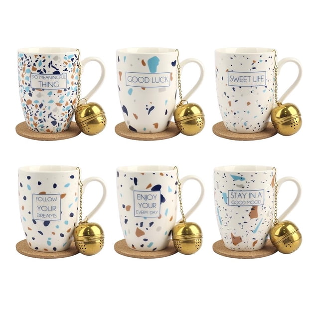 Set de tazas Hometrends con Porta Tazas e Infusores 6 Piezas