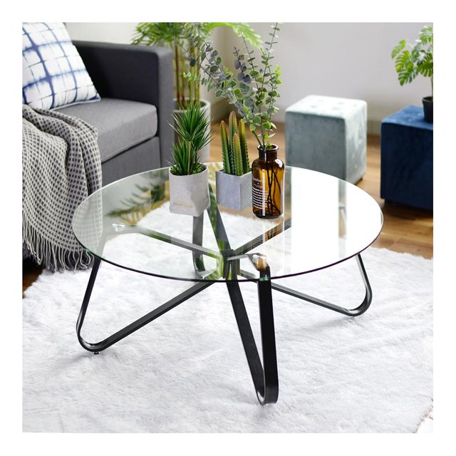 Mesita de Centro Homy Casa Konya Glass Negro