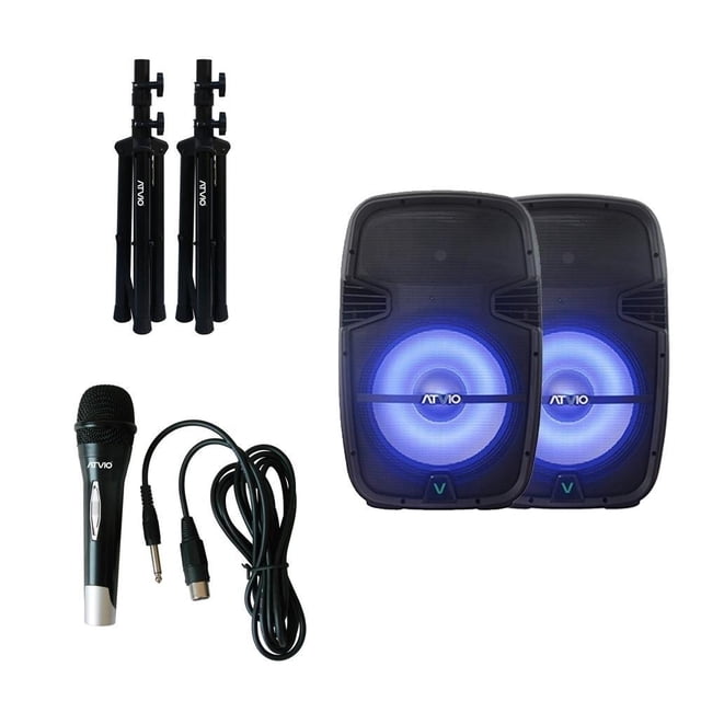 Juego de Bafles 15 Pulgadas Atvio MBC0115DW Negro