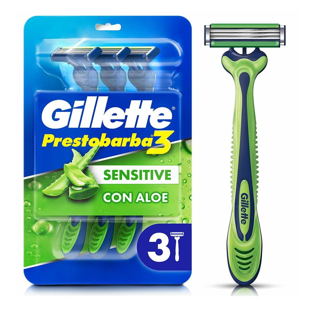 Rastrillo Gillette Prestobarba3 Sensitive con aloe vera, piel sensible ...