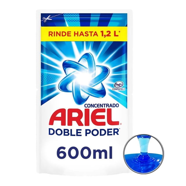Detergente líquido Ariel doble poder 600 ml