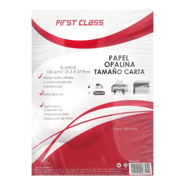 Papel opalina First Class Carta 100 pzas