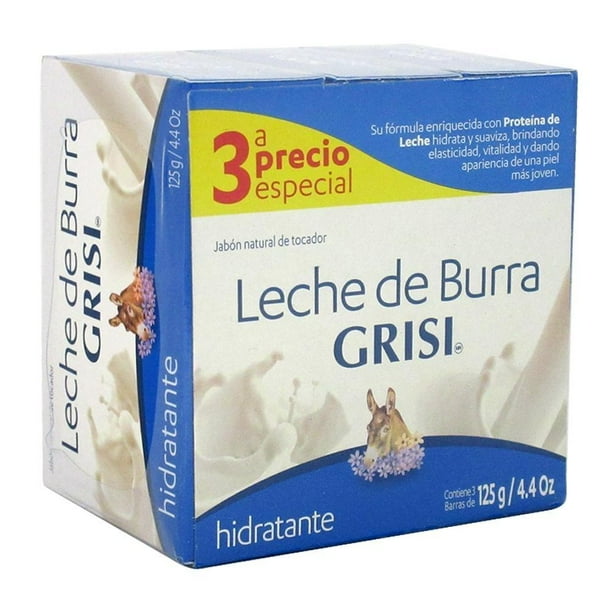 Jabón de tocador Grisi leche de burra hidratante 3 pzas