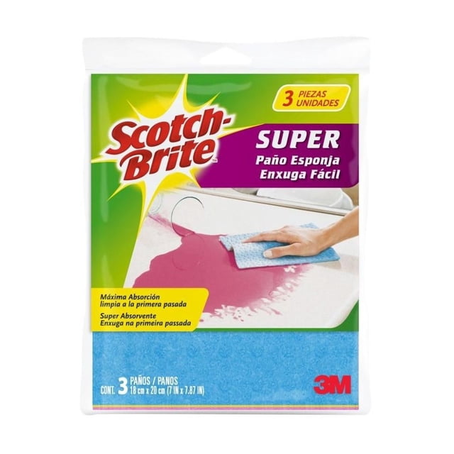 Paño esponja Scotch Brite 3M 3 pzas