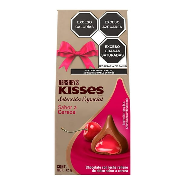 Chocolate con leche Hershey's Kisses relleno cereza tipo americana 32 g