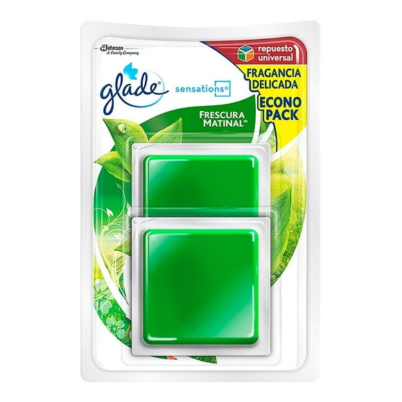 Repuesto de aromatizante ambiental Glade Sensations frescura matinal en gel 2 pzas de 8 g c/u