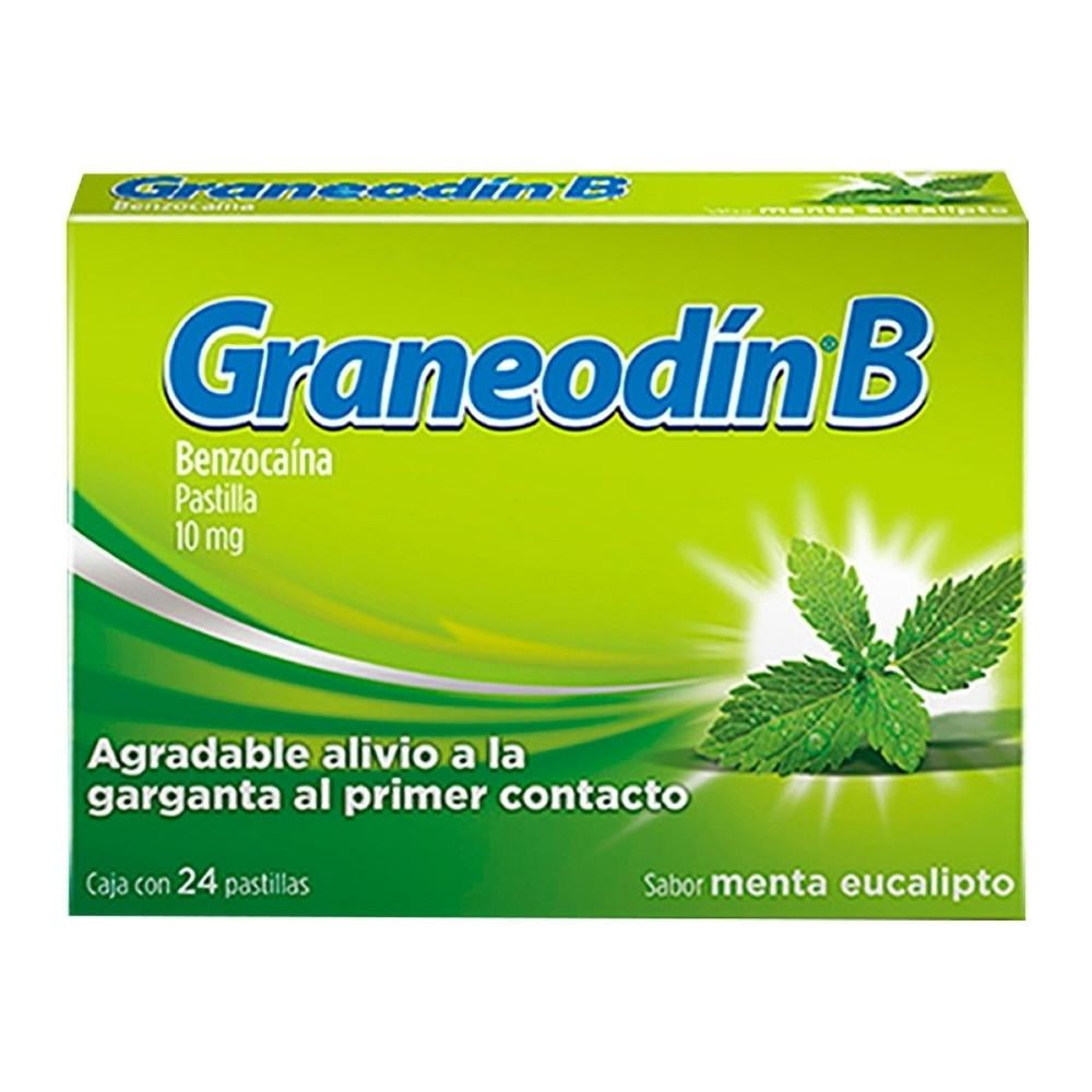 Graneodín B Benzocaína 10 mg sabor menta eucalipto 24 pastillas ...