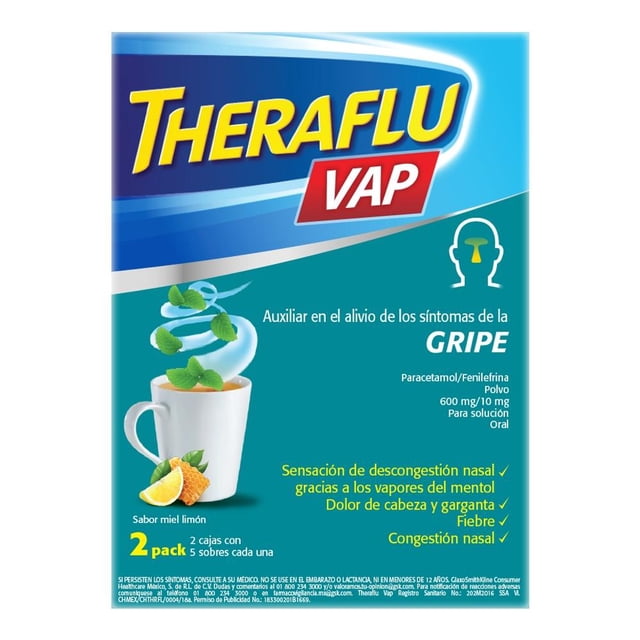 THERAFLU VAP Theraflu VAP 2 cajas con 5 sobres cada una