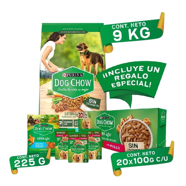 Croqueta para perro Purina Dog Chow Cachorro todos los tamaños carne 10kg bundle