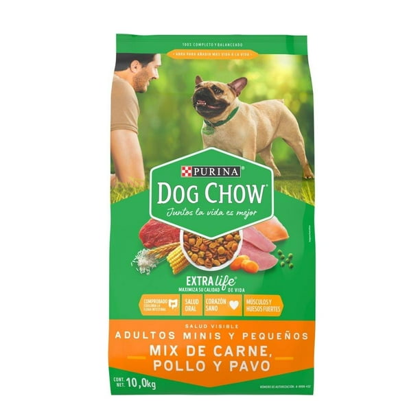 Alimento para perro Purina Dog Chow Adultos Minis y Pequeños Mix de Carne, Pollo y Pavo 10 kg