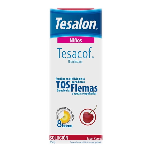 Jarabe para la tos Tesalon Tesacof niños sabor cereza sin azúcar 100 ml
