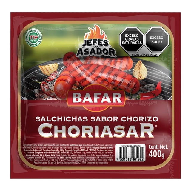Salchichas Bafar Choriasar sabor chorizo 400 g