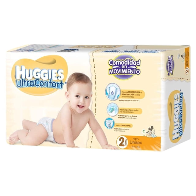 Pañales Huggies UltraConfort Etapa 2 Unisex 240 Piezas