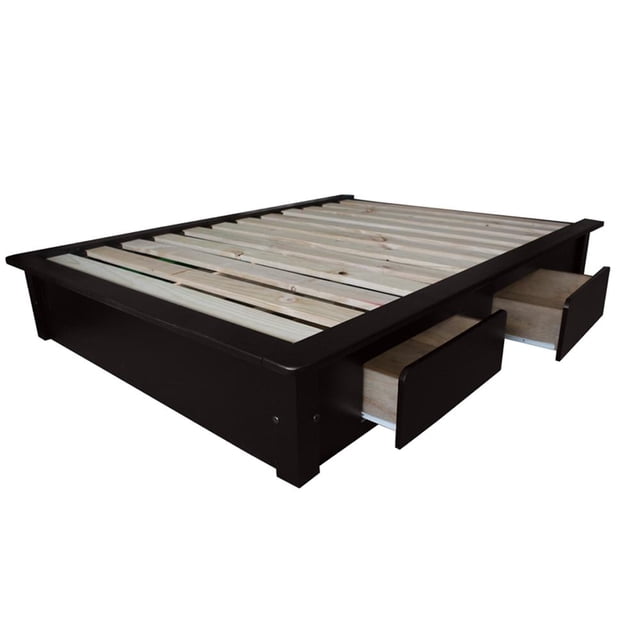 Base De Madera Para Cama Con Cajones Bio Mattress Euro Matrimonial Chocolate