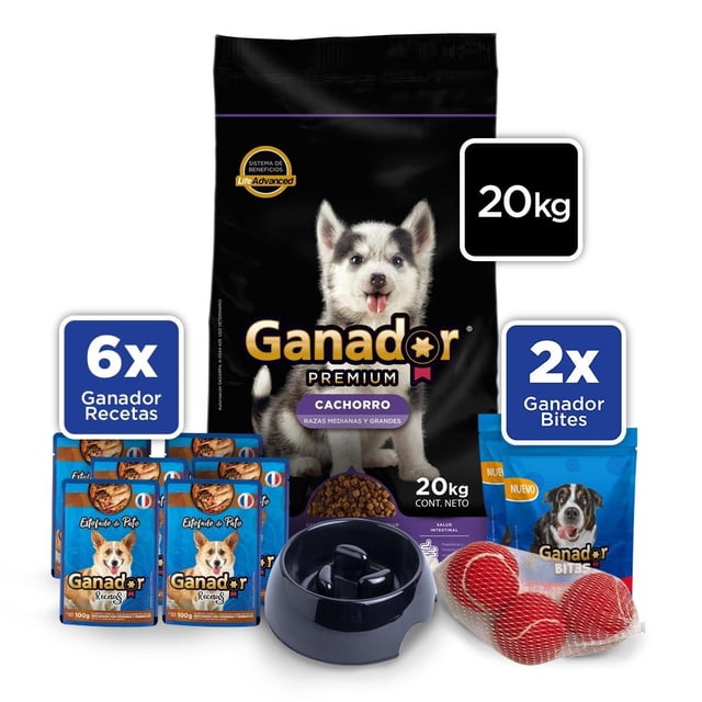 Alimento para Perro Ganador Premium Cachorro Razas Medianas y Grandes 20 Kg Bundle