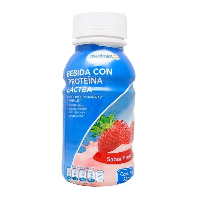 Bebida con proteína láctea Medimart sabor fresa 237 ml