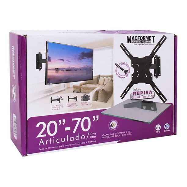 Soporte Articulado para TV de 20 - 70" Macformet Sencillo Negro