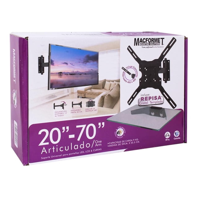 Soporte Articulado para TV de 20 - 70" Macformet Sencillo Negro