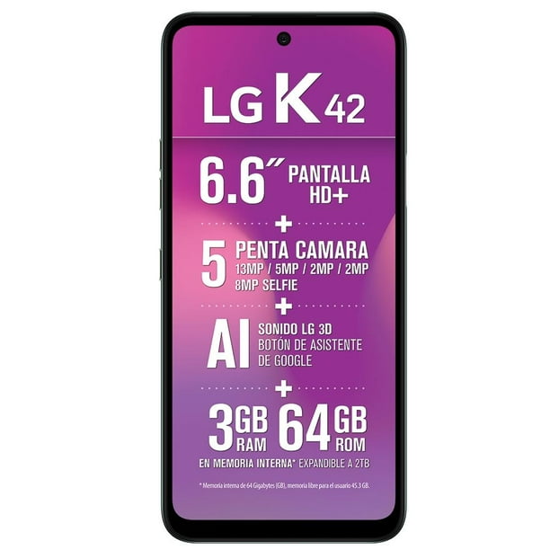 Smartphone LG K42 64 GB Verde Telcel