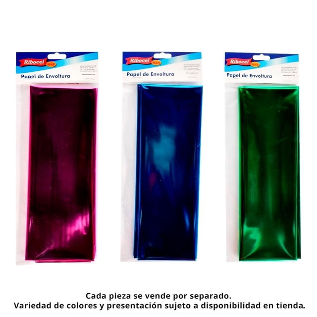 Papel Envoltura Ribocel Max Metálico Varios Colores 2 Piezas
