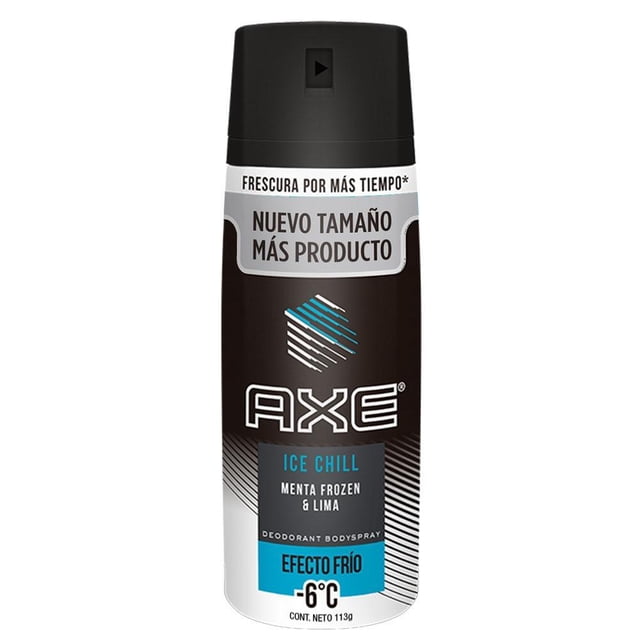 Desodorante Axe ice chill menta frozen & lima efecto frío en aerosol para caballero 113 g
