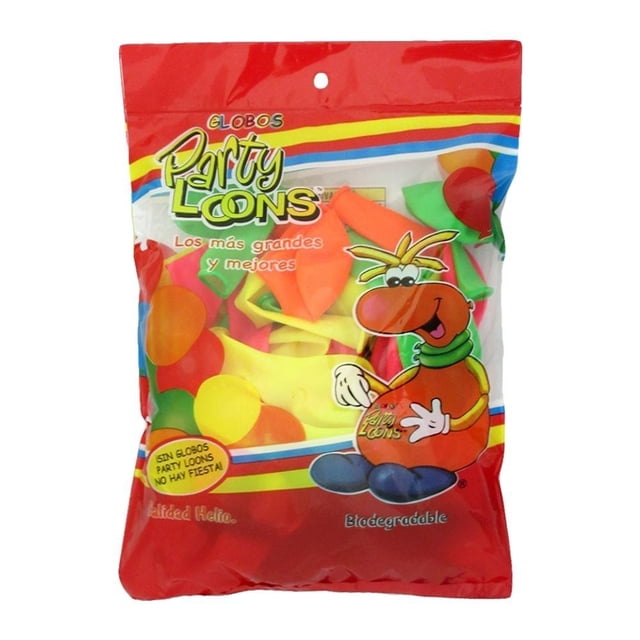 Bolsa de globos Party Loons No. 9 surtido neón 50 pzas