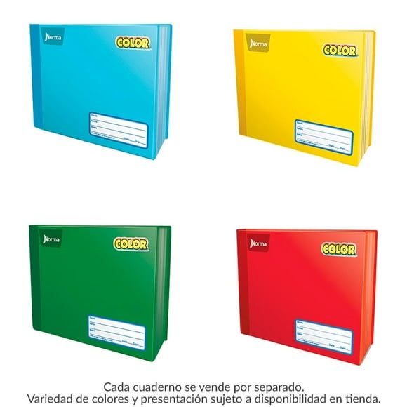 Cuaderno Italiano Norma Color cosido blanco 100 hojas varios colores 1 pza