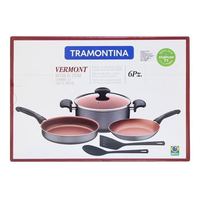 Batería de cocina Tramontina Vermont Plomo 6 Piezas