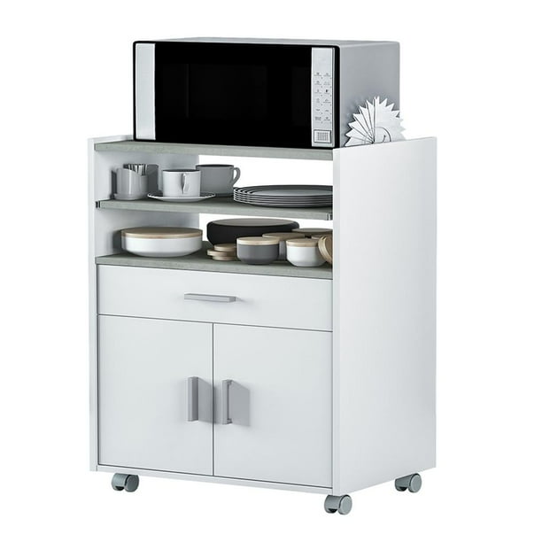 Mueble para Microondas VDO con 1 Cajón y 2 Puertas Blanco