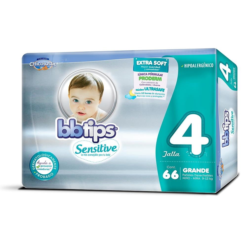 Pañales Bbtips Etapa 4 Unisex 132 Piezas | Bodega Aurrera en línea