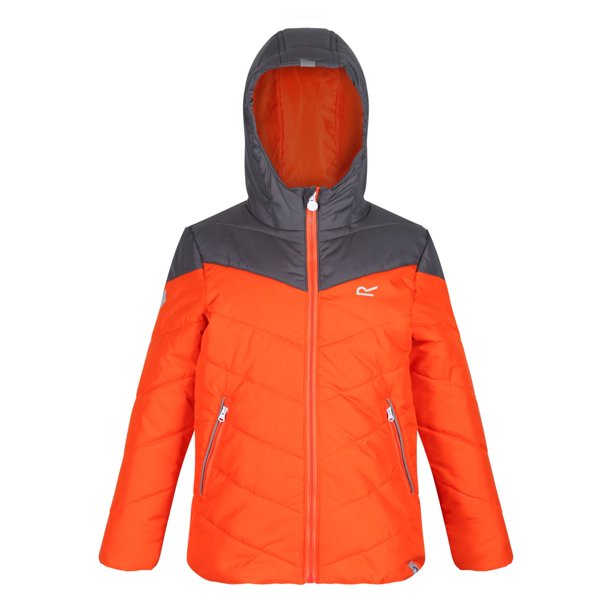 Regatta - Chaqueta pesada Lofthouse III con capucha para Niños Niñas (Naranja Blaze/Gris Imán) Regatta UTRG4484_blazeorangemagnetgrey