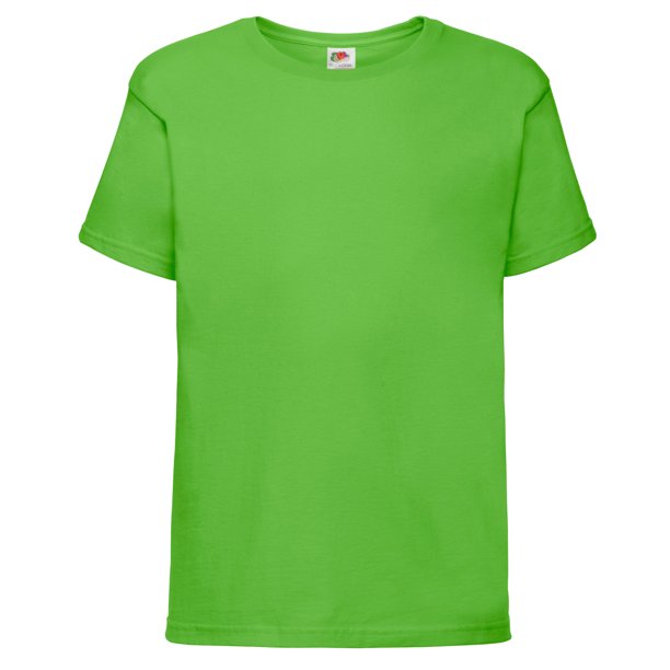 Fruit Of The Loom - Camiseta básica de manga corta Tacto super suave Modelo Sofspun Unisex Niños Niñas - Deportes/Gimnasia/Correr (Paquete de 2) (Lima) Fruit of the Loom UTBC4273_lime