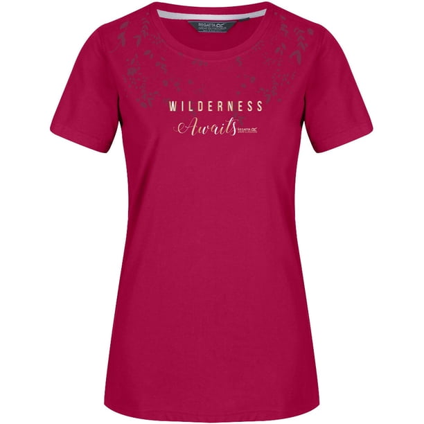 Regatta - Camiseta con gráfico modelo Filandra III para mujer señora (Cereza Oscuro) Regatta UTRG4117_darkcerise