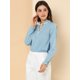 thumbnail image 3 of Allegra K Blusa con cuello con volantes y lazo para mujer, blusa de manga larga con campana vintage Unique Bargains Blusa, 3 of 6