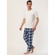 thumbnail image 4 of Pantalones de pijama a cuadros para hombre, pantalones de dormir con cordón, pantalones de pijama con bolsillos gris azul oscuro M Unique Bargains Pantalones, 4 of 6