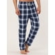 thumbnail image 2 of Pantalones de pijama a cuadros para hombre, pantalones de dormir con cordón, pantalones de pijama con bolsillos gris azul oscuro M Unique Bargains Pantalones, 2 of 6