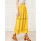 thumbnail image 3 of Falda Maxi Con Encaje Y Cintura Elástica Vintage Swing A-Line Para Mujer Amarillo L Unique Bargains Falda, 3 of 6