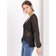 thumbnail image 4 of Allegra K Top de gasa transparente con mangas largas y cuello en V profundo para mujer Negro L Unique Bargains Blusa, 4 of 6