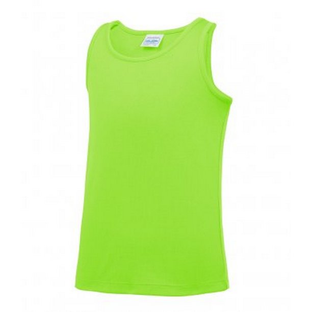 AWDis - Camiseta sin mangas infantil Just Cool para niños niñas (Verde Eléctrico) AWDis UTPC2406_electricgreen