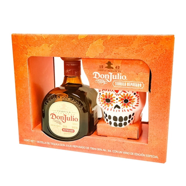 Tequila Don Julio reposado 700 ml + 1 vaso calavera