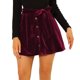 thumbnail image 1 of Allegra K Minifalda De Terciopelo De Línea A Con Decoración De Botones De Cintura Alta Para Mujer Bo Unique Bargains Falda, 1 of 6