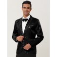 thumbnail image 3 of Chaqueta de traje de lentejuelas brillantes de Halloween para hombre, chaqueta de un botón brillante Unique Bargains Chaqueta, 3 of 6