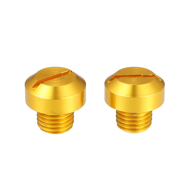 2uds M10x1.25 Motocicleta Derecha Lado Espejo Agujero Tapones Tornillos Tono dorado Unique Bargains espejos laterales para deportes motorizados